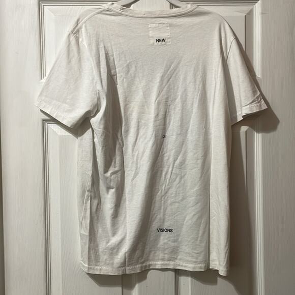 All Saints New Divisions Divide Short Sleeve White T Shirt Size M Retails $95 - Picture 2 of 4